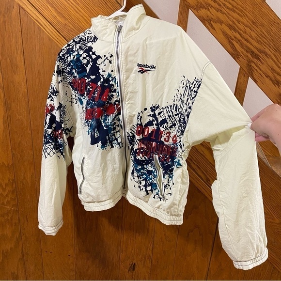 Reebok Zip Up Jacket 90s Vintage Size Large - Picture 1 of 13
